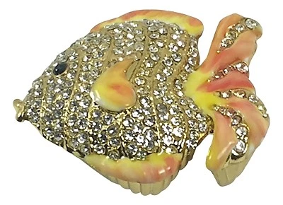 Joyero Welforth Peltre Bejeweled Angelfish Peltre Pequeño Baratija, 2.25" Foto 1 de 4
