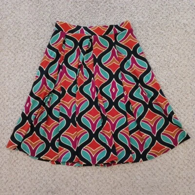 Falda LuLaRoe Madison XS Multicolor Geométrica Plisada Bolsillos Foto 1 de 4