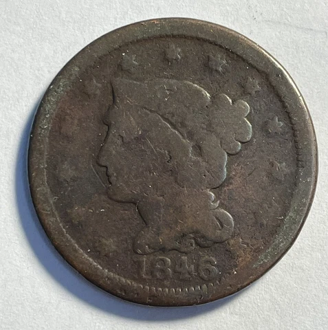 1846 Liberty Head  - Copper - Braided Hair - Large Cent One Cent - P8-30 Cover