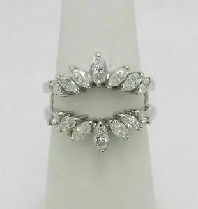 2CT Lab-Created Diamond 14K White Gold Plated Enhancer Guard Wrap Wedding Ring - Picture 1 of 8
