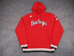 Ohio State Buckeyes Hoodie Mens Large Red Nike Sweater Pullover Script OSU NCAA