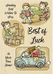 NEW DESIGN Best Of Luck In Your New Home A5 Card - New Home House Love Keepsake - Picture 1 of 4