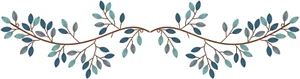 2 Pieces Metal Tree Leaf Wall Decor Vine Olive Branch Leaf Wall Art Wrought Iron - Picture 1 of 6