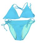 Victoria's Secret Women?s Triangle String Bikini Aqua Blue Sz Small EUC