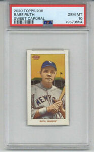 2020 TOPPS 206 SWEET CAPORAL BABE RUTH CARD YANKEES PSA 10 LOW POP VERY RARE
