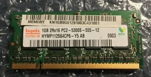 Single Hynix 1GB 2Rx16 PC2-5300S HYMP112S64CP6 Memory RAM - Picture 1 of 2