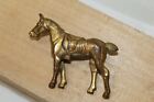VINTAGE PIN; yellow toned horse with english saddle pin