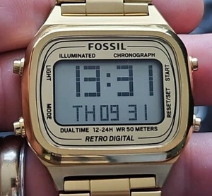 Mens Genuine Rare Large Fossil Fs5843 Digital Watch - Picture 1 of 7