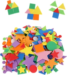 313 Pcs Foam Stickers Foam Geometric Shape Stickers, 10 Colors Self Adhesive Cir - Picture 1 of 10
