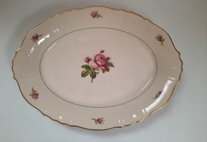 Syracuse China Federal Shape Victoria Rose 12” Platter Gold Rimmed Pre-owned - Picture 1 of 7