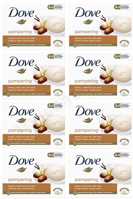 8 DOVE Pampering Beauty Cream Bar with Shea Butter & Warm Vanilla Scent 90g - Image 1 of 3
