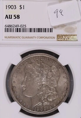 1903 Morgan Silver Dollar NGC AU-58 #9-025 - Image 1 of 2