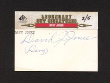 David Davy Jones 2011 Sp Legendary Cuts 2/5 Cut Signature Auto Autograph 1901-18
