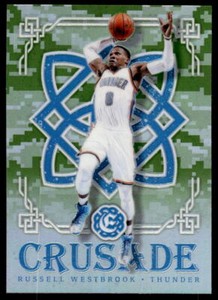 2016 PANINI EXCALIBUR RUSSELL WESTBROOK 5 CRUSADE CAMO OKLAHOMA CITY THUNDER