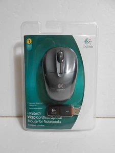 Logitech V220 Cordless Optical Mouse for Notebooks Black And Grey - Picture 1 of 6