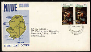 Niue 1970 Christmas FDC -  Pair Of Stamps - Good Used