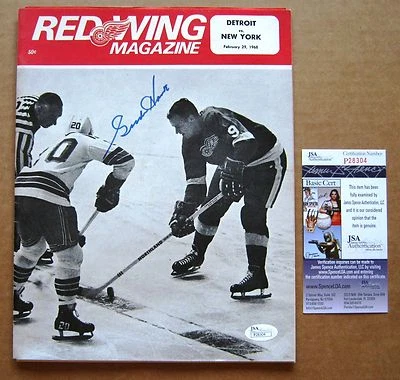 Gordie Howe Signed Vintage Detroit Red Wings Program 1968 vs New York - JSA COA - Image 1 of 3