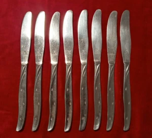 8 Tafelmesser Dixon Deluxe Atomic Star Starburst MCM Edelstahl Besteck Japan - Bild 1 von 6