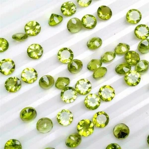 Großhandelsposten 5 mm runder Facettenschliff natürlicher Peridot lose kalibr... - Bild 1 von 8