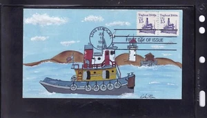 SCOTT 2260 TUGBOAT XANAPAW HAND PAINTED FIRST DAY COVER FDC 3-25 MORAN - Picture 1 of 1