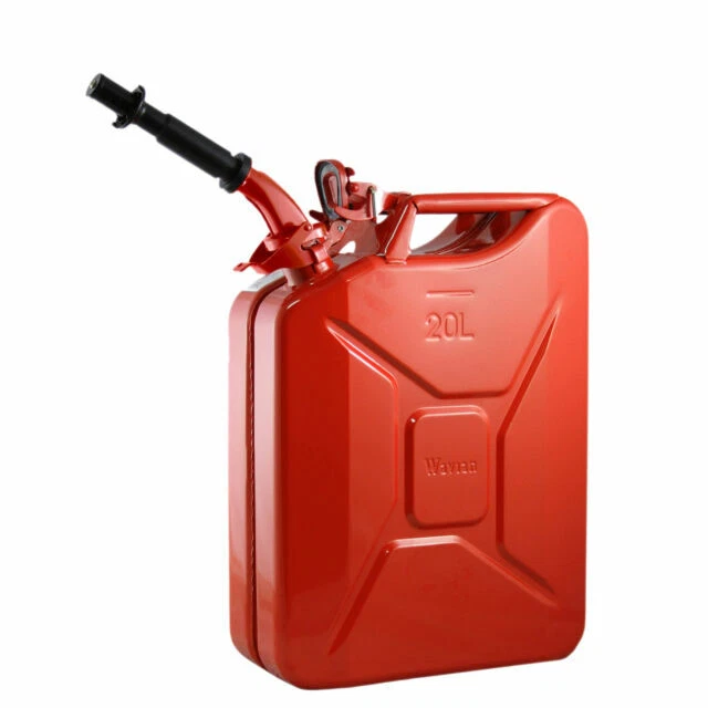 Wavian JC0020RVS NATO Jerry Fuel Can and Spout System, Red - 20L