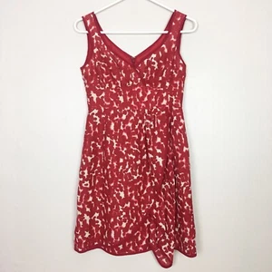 Nanette Lepore Silk Linen Dress In The Wild Red Faux Wrap Dress Sleeveless Sz 2 - Picture 1 of 12