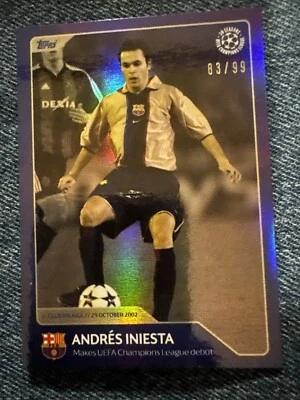 27/99 #64 ANDRES INIESTA 29/10/2002 TOPPS 30 SEASONS UCL UEFA CHAMPIONS LEAGUE - Imagen 1 de 2