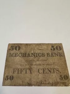 Civil War Confederate Currency Mechanics Bank Georgia 1862 50 Cent Note - Picture 1 of 2