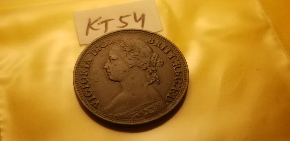 Great Britain 1880 Rare Farthing Farthing Coin Idkt19. - Image 1 of 2