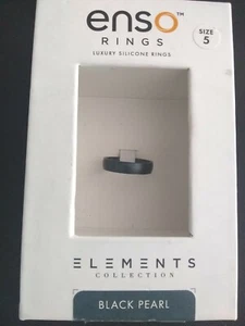 Enso Rings Thin Elements Series Silicone Ring Black Pearl size 5 - Picture 1 of 3