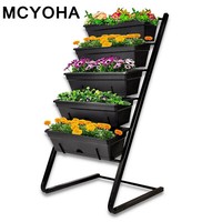 Cerbior Large Raised Garden Bed – 4FT Tall Vertical Planter With 5 Containers