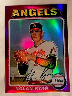 1998 NOLAN RYAN TOPPS CHROME 1975 RETRO REFRACTOR RP INSERT SP HOF ! - Image 1 of 4