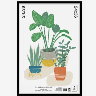 Mainstays 24x36 Basic Black Poster Frame, New Free Shipping - Image 1 of 4