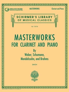Masterworks for Clarinet and Piano Sheet Music G Schirmer Book Play-Along Audio - Picture 1 of 1