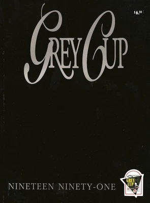 CFL-1991 GREY CUP PROGRAM-TORONTO ARGONAUTS-CALGARY STAMPEDERS-WINNIPEG - Image 1 of 2