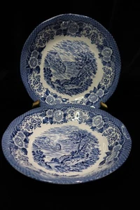 ROYAL WARWICK LOCHS OF SCOTLAND BLAUE SZENE BLUME TRANSFERGESCHIRR 2 COUPE SUPPENSCHÜSSEL - Bild 1 von 7
