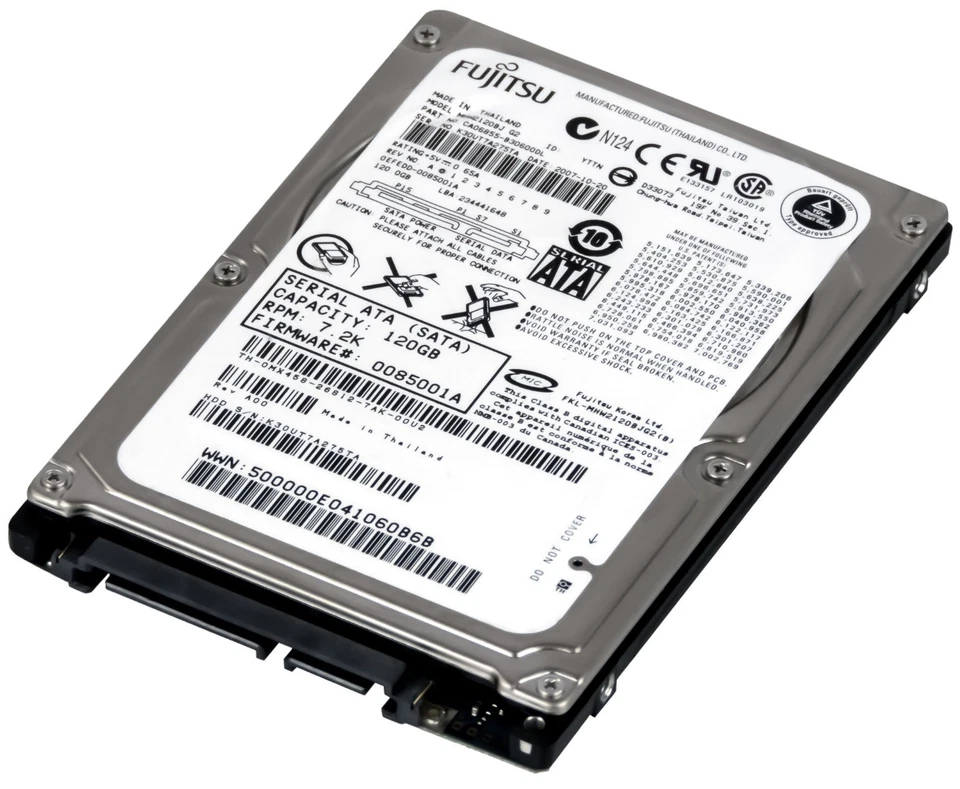 Disco Rigido Fujitsu MHW2120BJ 120GB 7.2K 8MB SATA II 2.5'' - Immagine 1 di 3