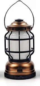 LED Camping Lantern, 2 Modes (White Light & Flame Effect), Dimmable, USB - Picture 1 of 6