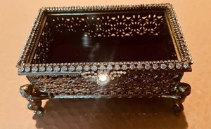 Vintage Hollywood Regency Cherubs Schmuckkästchen Strass - Bild 1 von 7