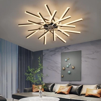 LJX 92cm Ceiling Fan with LED Light, Remote & App, 6 Speeds, Dimmable - Image 1 of 4