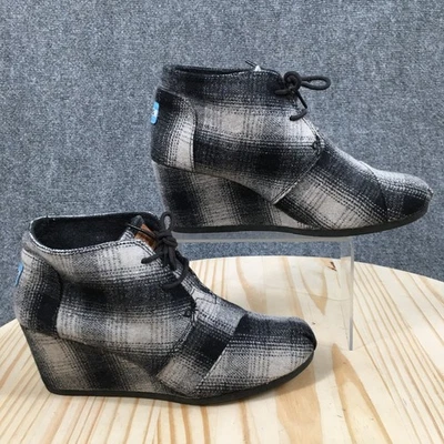 Женские ботинки Toms 9,5 цвет пустыни разноцветные клетчатые на шнуровке повседневные туфли на танкетке 300912 - Изображение 1 из 4