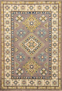 Braun Kasak Oriental Akzent Teppich 3x4 Handgeknüpft Wolle Geometrisch Akzentteppich - Bild 1 von 18