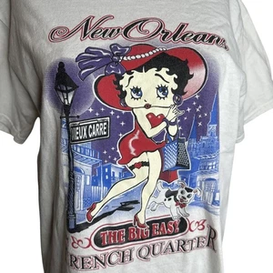 Camicia vintage New Orleans The Big Easy Betty Boop uomo taglia M cartoni animati arte anni 2000 - Foto 1 di 7