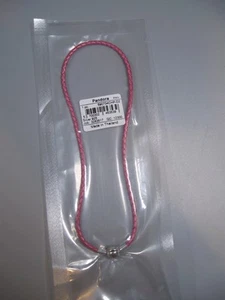 COLLAR PANDORA CUERO ROSA Y PLATA DE LEY 14" NUEVO - Imagen 1 de 3