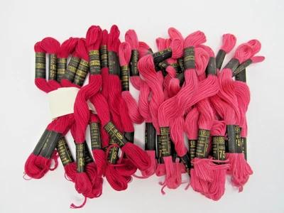 28 Peri-Lusta Embroidery Floss Skeins Color 756 & 939 Cotton England Vintage - Image 1 of 4