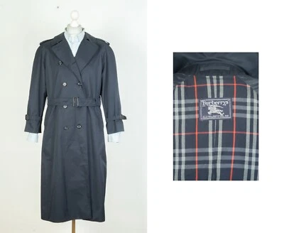 Gabardina para mujer Burberrys azul a cuadros Nova con cinturón doble botonadura talla UK 14 Foto 1 de 4