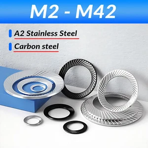 A2 Stainless SteelSerrated Safety Locking Washers Type S Disc Spring Washer - Picture 1 of 32