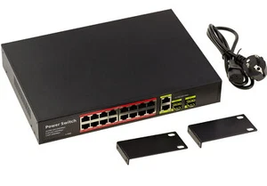 Switch Gigabit Switch Poe+ 30W 16 Ports RJ45 Descendants And 2 Uprights - Picture 1 of 4