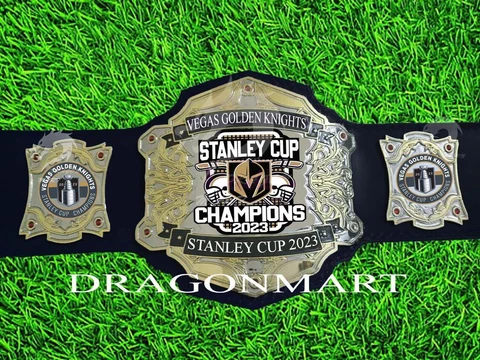 Vegas Golden Knights Stanley Cup 2023 Championship Belt NHL Ice Hockey 2mm Brass Cover