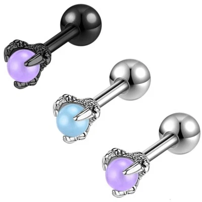 Piercing para cejas labio 3 piezas 16G acero inoxidable oreja garras de dragón anillos para el vientre Foto 1 de 4